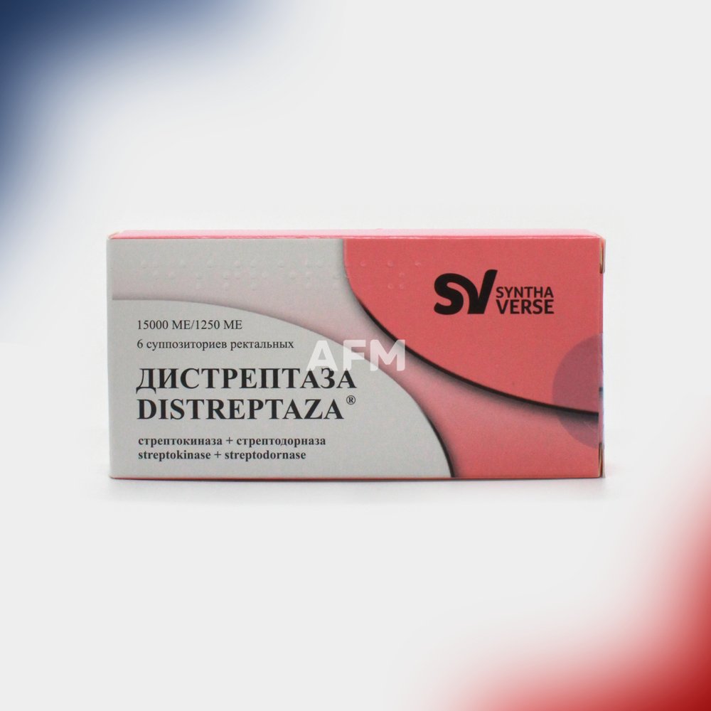 Дистрептаза св.рект 15.000+1250МЕ №6