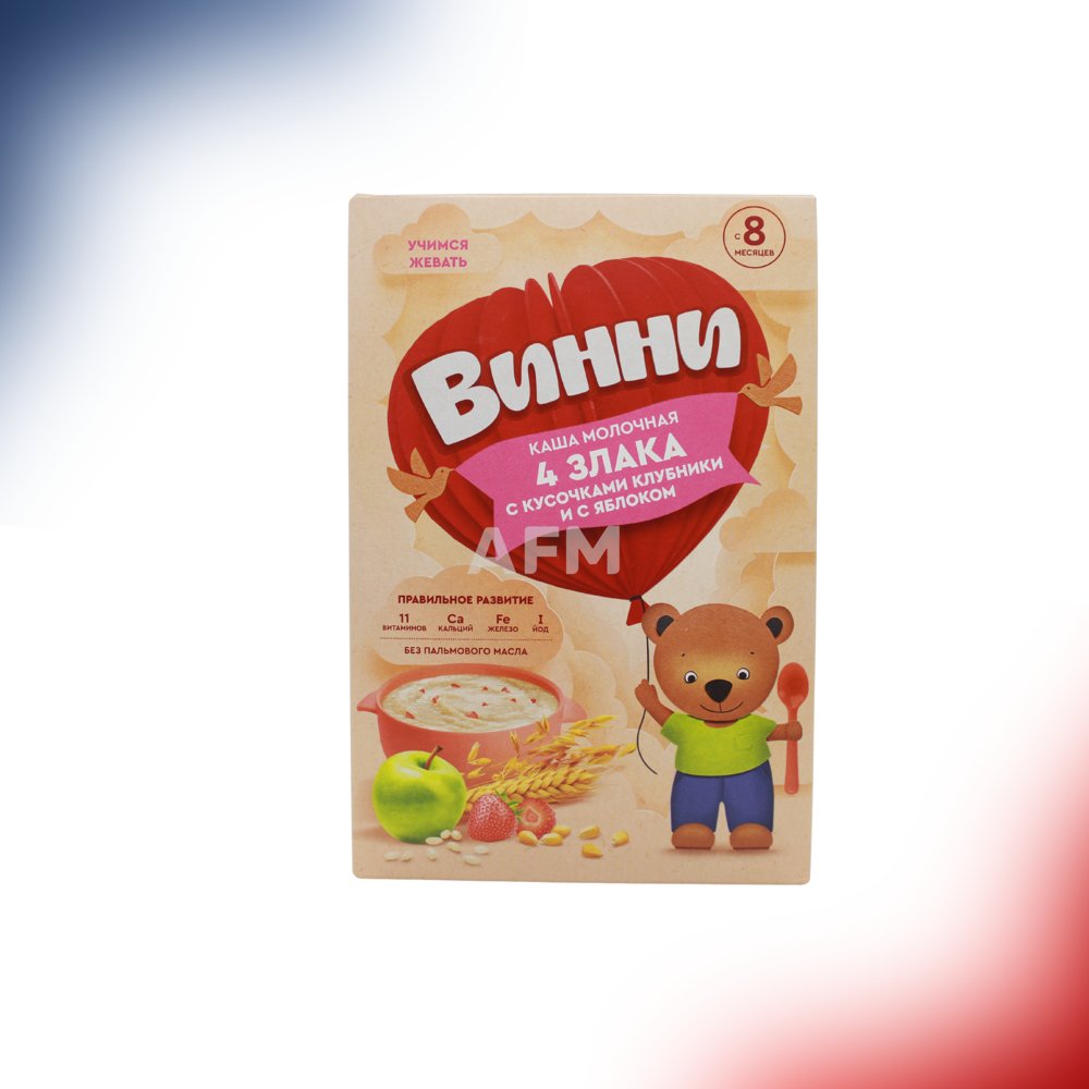 ВИННИ каша мол.4 злака 8м+ 200г клуб.ябл