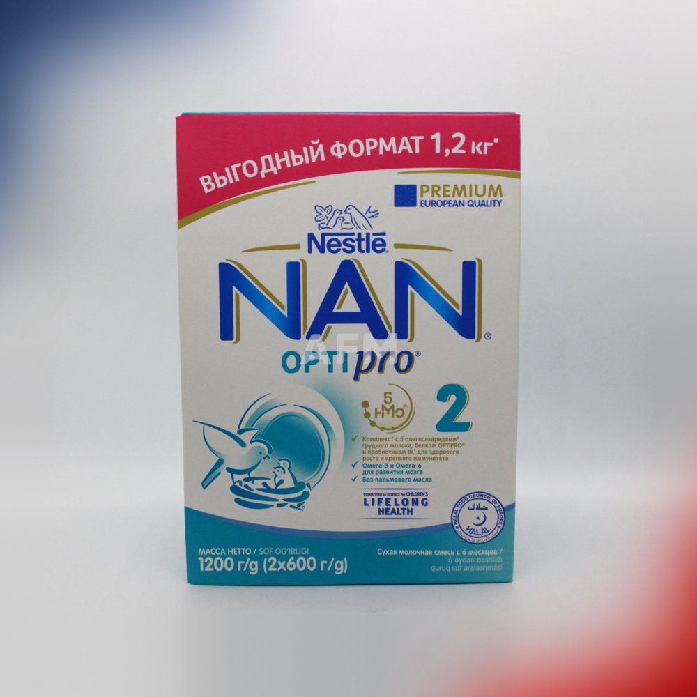 НАН Оптипро 2 смесь сух.мол 1200г 6-12м
